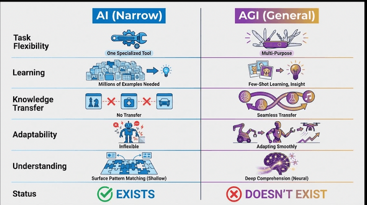 Why AGI is hard: Transfer learning, catastrophic forgetting, no common sense, computing needs