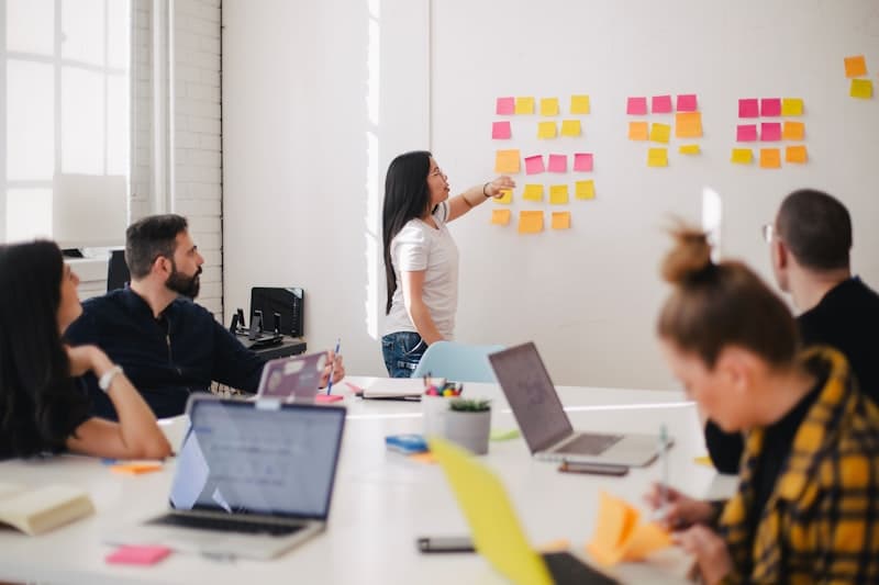Corporate team discussing AI strategy and implementation - executive meeting 2026
